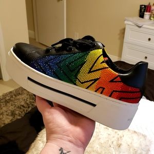 🌈 Rhinestone Michael Kors Platform Sneakers